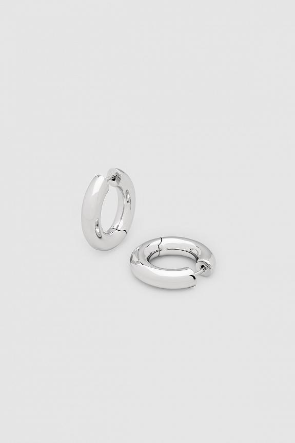 TOM WOOD Chunky Hoops Medium Silver